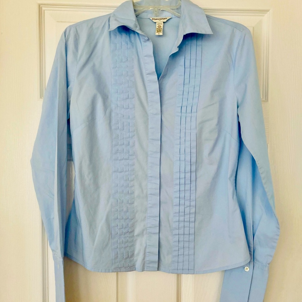 Banana Republic Blue Fitted Blouse